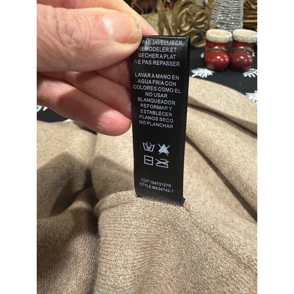 Long Beige Soft Open Front Cardigan Pockets XL Maxsport Womens Knitwear Office - Picture 10 of 12